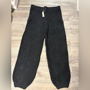 SKIMS Black Fuzzy Track Pants